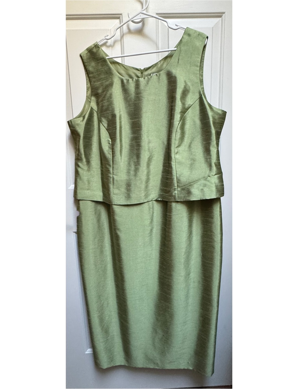 Jessica Howard Sage Green Sleeveless Dress 3/4 Beaded Floral Jacket Set Woman 18 - Picture 8 of 16